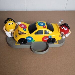 M & M's Under the Hood Race Sports Car Yellow Car Candy Dispenser Toy 2006